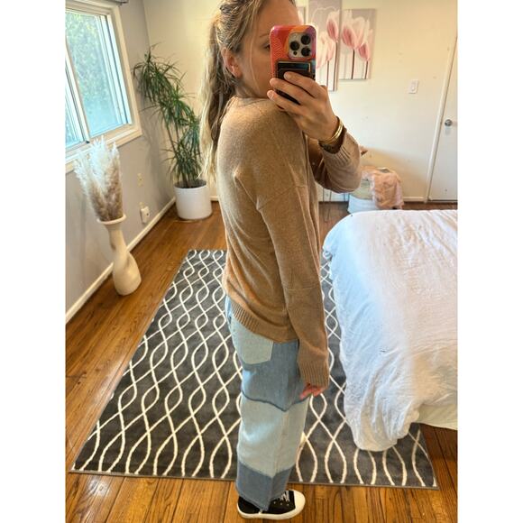 Zadig & Voltaire Vivi Ws Star Patch Cashmere Sweater Camel Color NWT Small - Picture 7 of 12